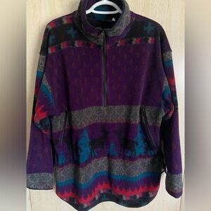 Traverse Bay Vintage Fleece Jacket Polartec Deer Nature Made in USA Sz Medium